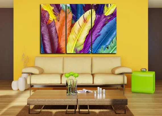 Модульная картина "Яркое перо"