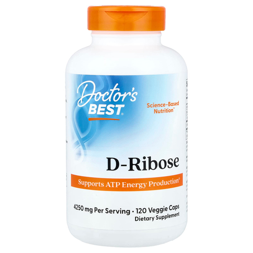 Doctor's Best, D-рибоза, 120 растительных капсул (850 мг в 1 капсуле)