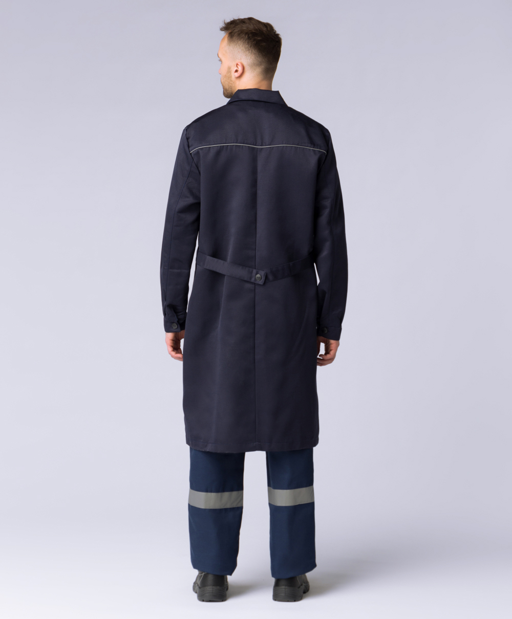 Халат мужской для ИТР (тк.Смесовая,210), т.синий