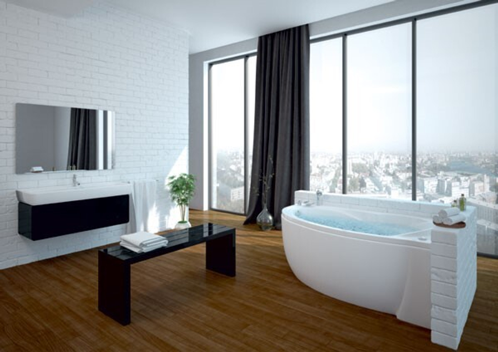 Акриловая ванна Aquatek (Акватек) Бетта 150x95 R, с каркасом, с фронтальной панелью, со сливом-переливом