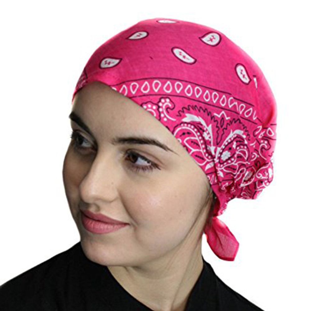 Темно-розовая бандана на голову фото