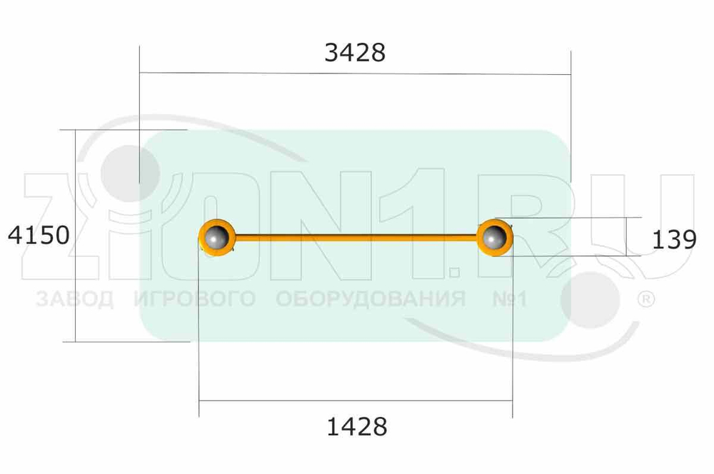 Турник уличный классический ВА-1100 ВА046 для спортивных площадок