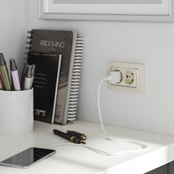 Розетка двойная с заземлением, без рамки Werkel слоновая кость W1172003