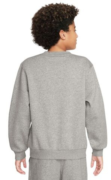 Кофта для мальчика теннисная Nike Kids Sportswear Club Fleece - dark grey heather/white