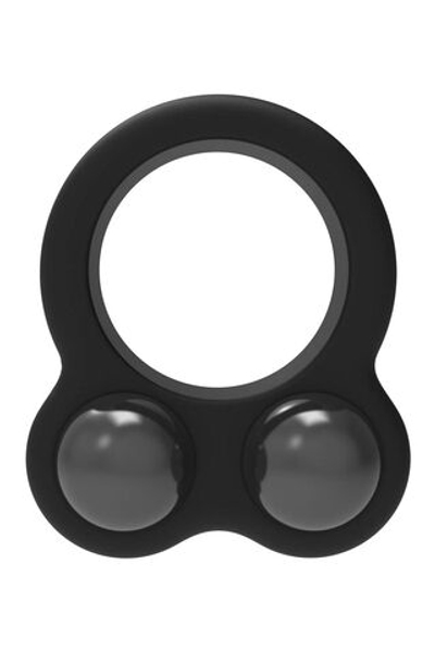 Черное эрекционное кольцо с утяжелителями Cockring Dual Weight (Цвет: черный)