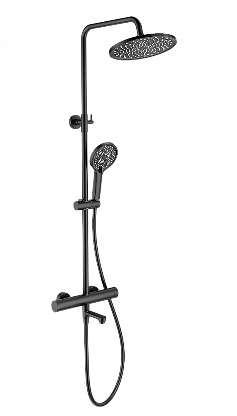Душевая система с термостатом WONZON & WOGHAND WW-B3069-MB черный матовый