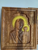 Освященная Икона Казанской Божией Матери 19x22.5см дуб -КПб