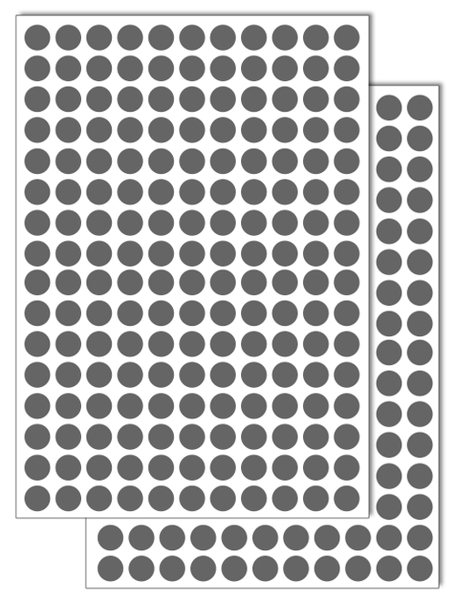 Темно-серые виниловые наклейки для маркировки Policomprint М10, 10 мм, 352 шт.