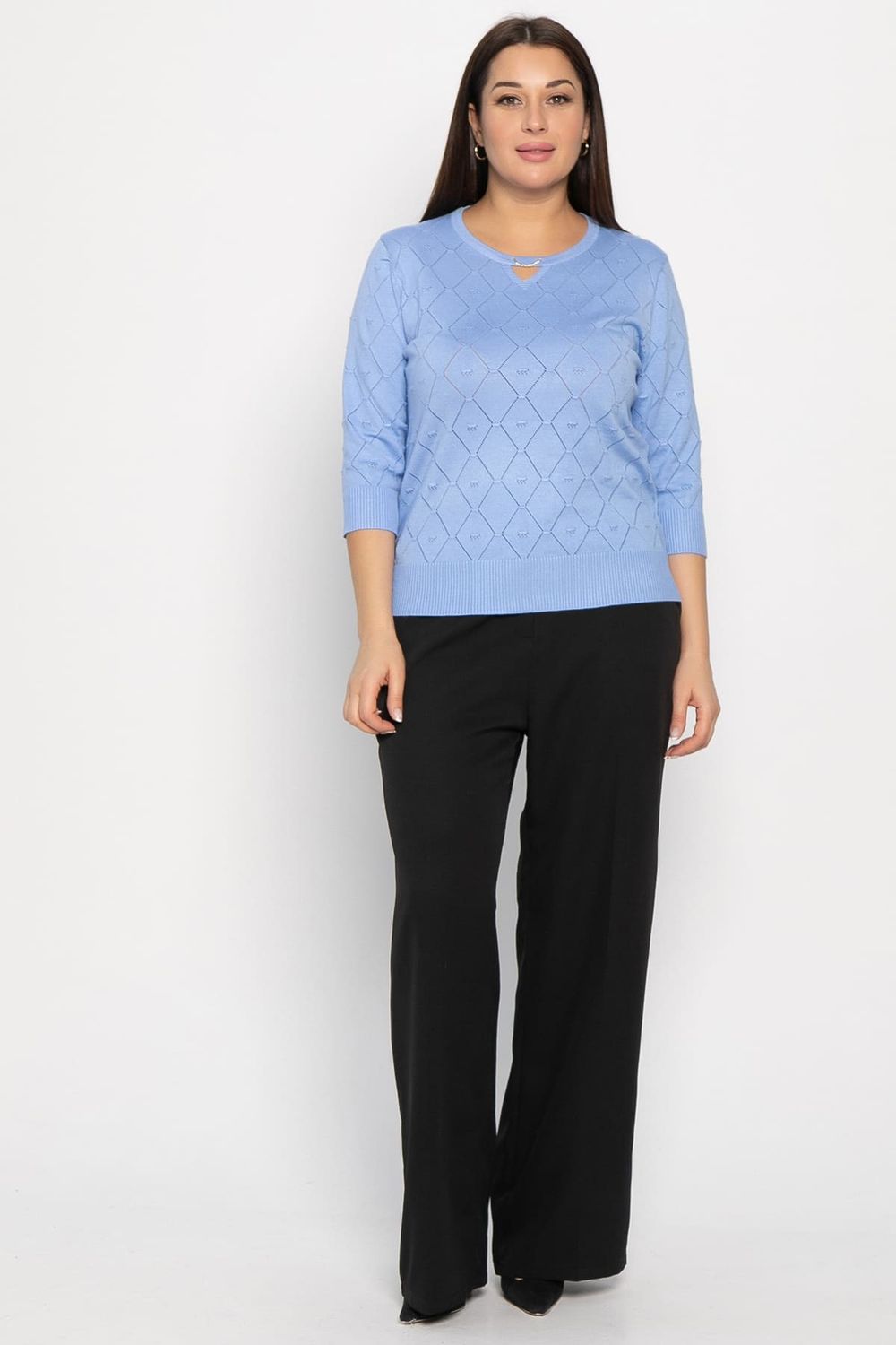 Блуза Нежный узор (голубая) Б14937-18М LT Collection