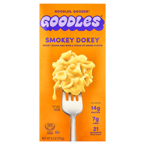 Goodles, Smokey Doki, Gooey Goida Mac, с легким вкусом дыма, 170 г (6 унций)