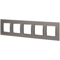 Рамка для розеток и выключателей ЭРА Elegance 14-5015-16 на 5 постов, Classic, титан