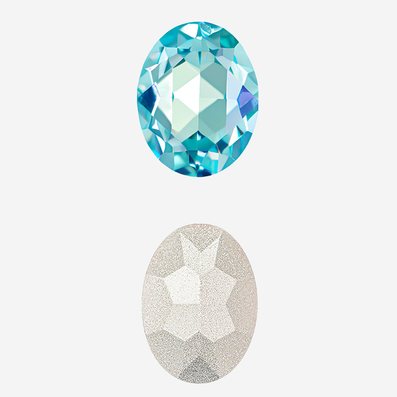 Кристалл Овал (Oval Fancy Stone), оттенок "Опаловый Бриз"/"Opal Breeze", 14*10мм