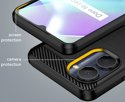 Чехол в стиле карбон для смартфона Realme C30, серии Carbon от Caseport