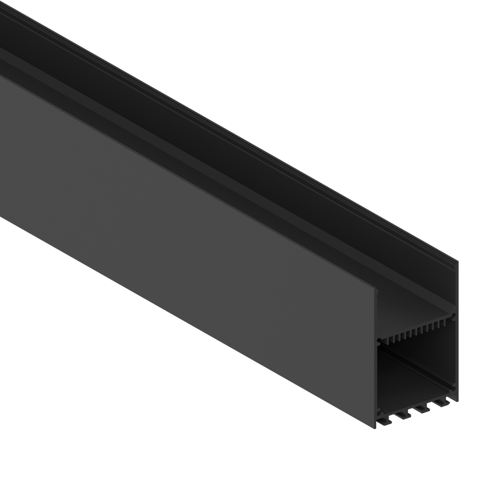 Накладной/подвесной алюминиевый профиль, 50х73,5х3000. Цвет: черный муар RAL9005,серия:DN8HF