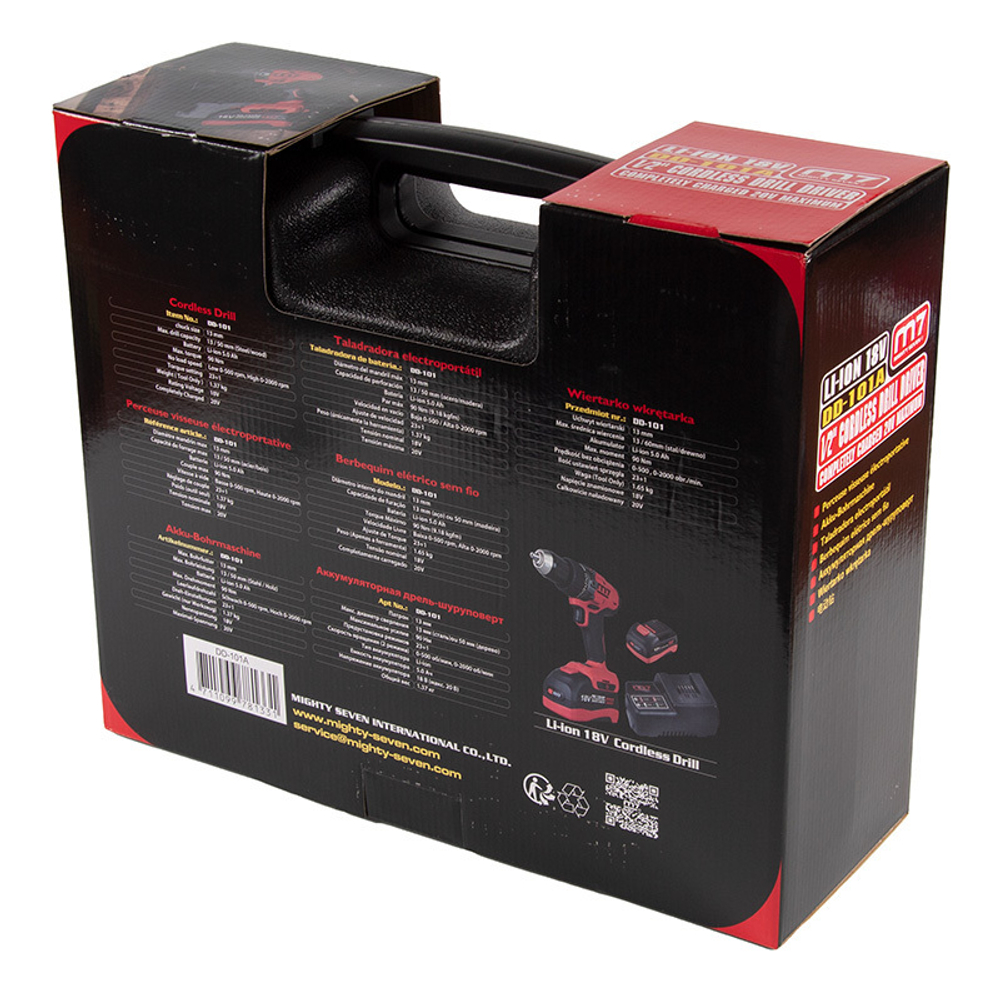 MIGHTY SEVEN (DD-101A) Аккумуляторная дрель-шуруповерт 18 В, импульсная, кейс