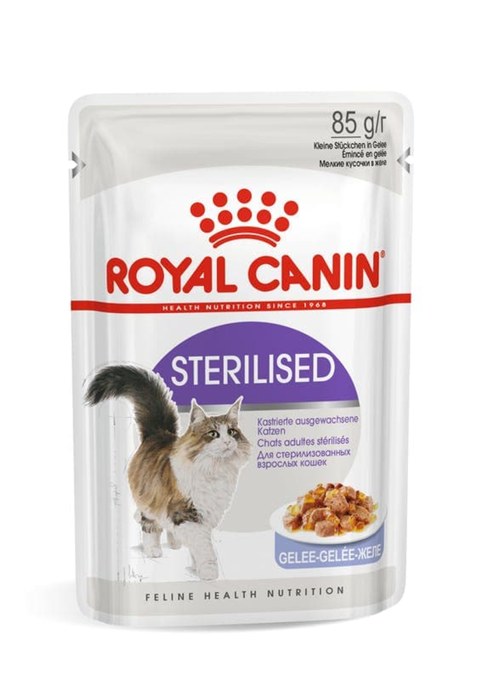 Влажный корм Royal canin STERILISED для стерилизованных кошек с кусочками в желе 85г