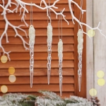 Подвеска «Хрупкие сосульки» 13 см (набор 4 шт), Белый