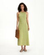 Платье с вырезом холтер изо льна