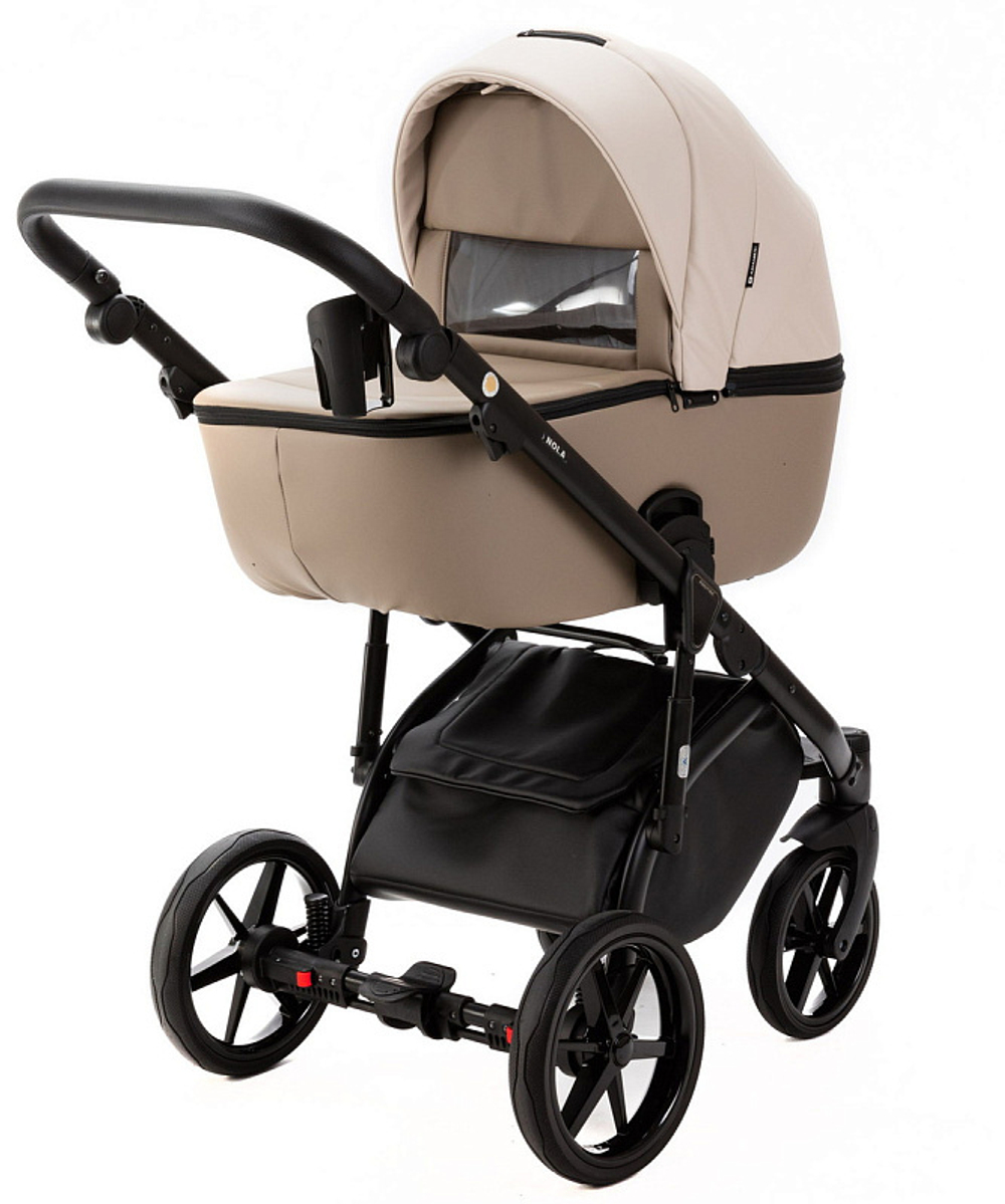 Детская коляска Adamex Nola Deluxe 2 в 1 N-SD113 (СВ.БЕЖ.КОЖА + Т.БЕЖ.КОЖА)