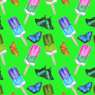 Лето, эскимо, бабочки)