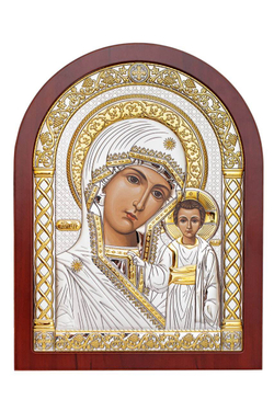 Казанская БМ, икона арочная, красное дерево, 86х112
