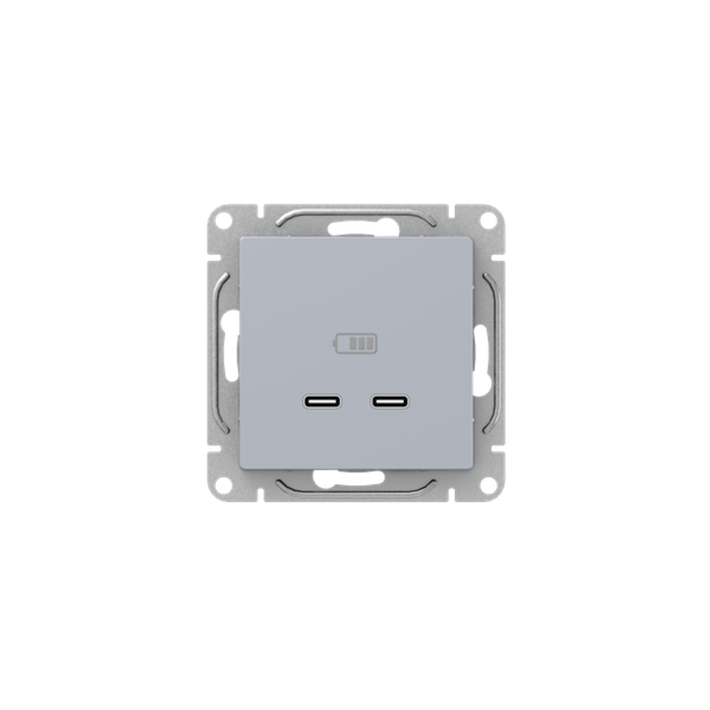 Механизм розетки USB-C - 2шт, алюминий Эпика EKF