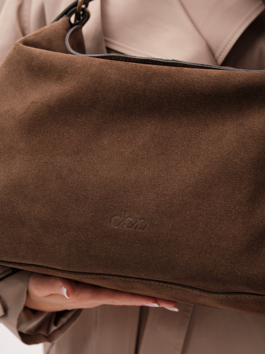 Замшевая сумка Andrea DBR 31374 кофе