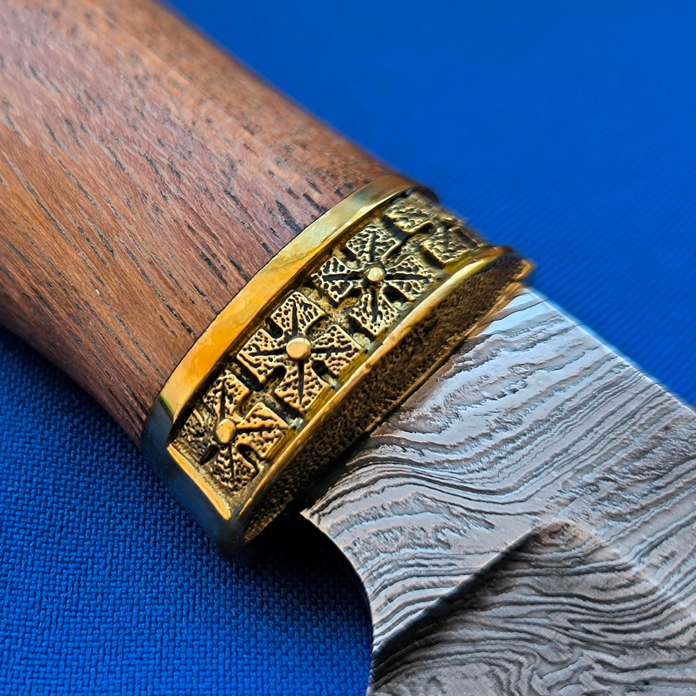 Подарочный нож Кадет Дамаск, литьё латунь