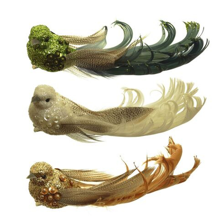 GAEM Изделие декоративное "Птичка" на клипсе, L14 W6 H4,5 см, 3в.