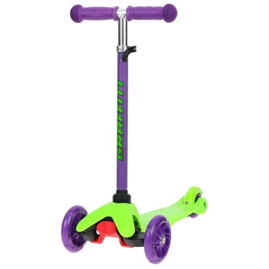 Самокат graffiti, колеса световые PU