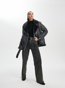 Дубленка графитовая