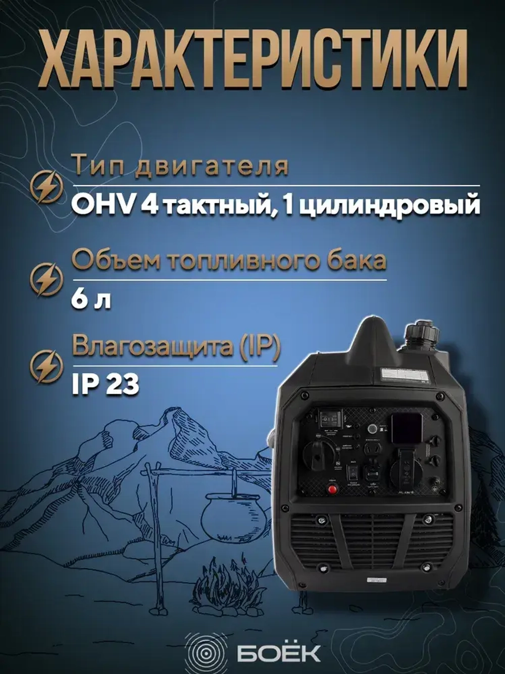Инверторный генератор бензиновый 2квт ARTELV СПЕКТР 3300