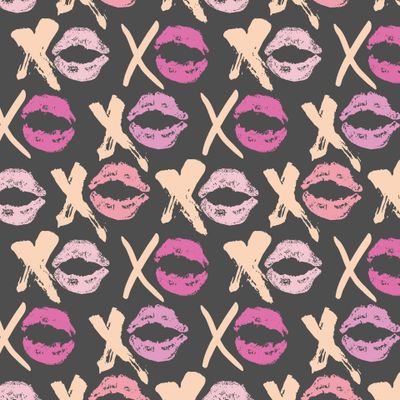 XO hugs and kisses на темном фоне