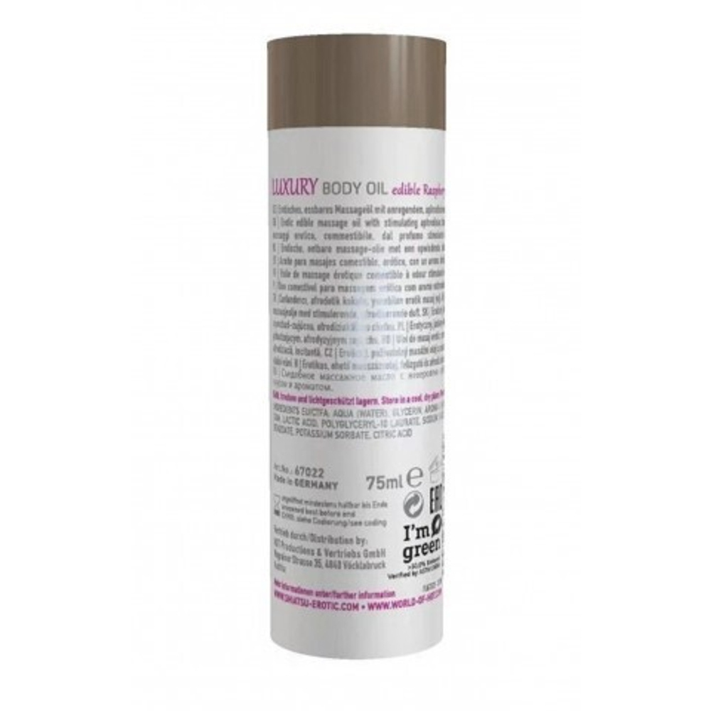 Съедобное масло для тела - Малина и Яблоко от Shiatsu 75 мл.