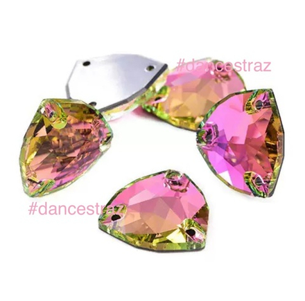 Стразы пришивные, Fat Triangle, Vitrail Rose, 001VR, 22mm, (75 ea/pkg), 5A+best, (F2)