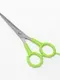 Ножницы парикмахерские с упором, лезвие — 7 см, цвет салатовый/серебристый