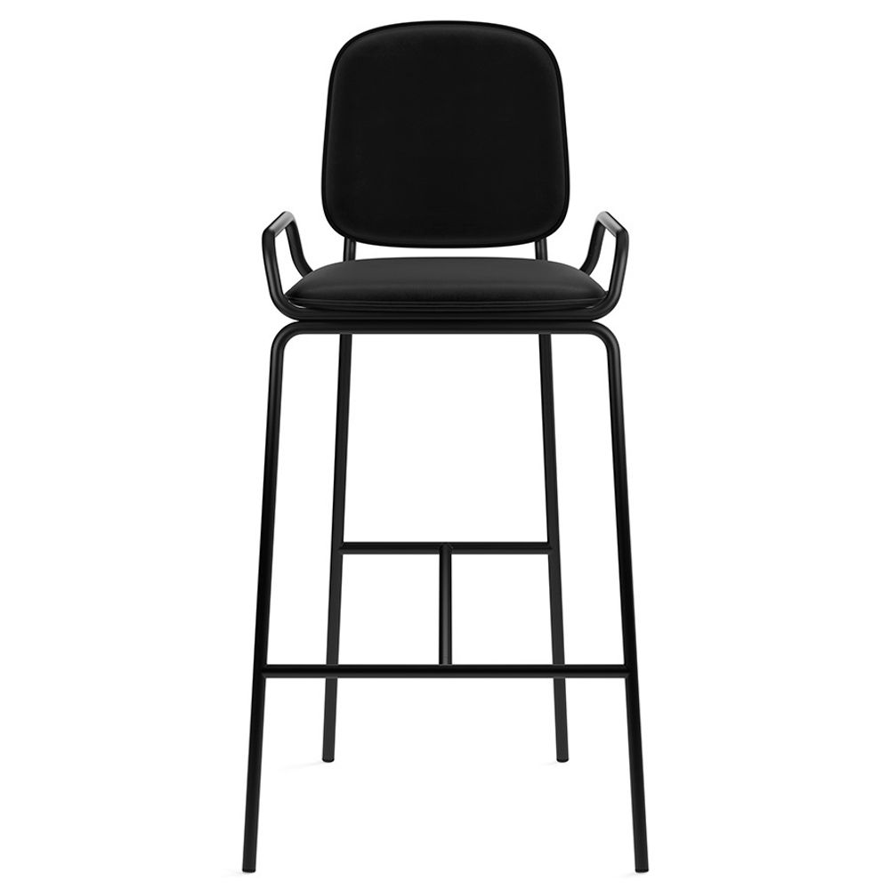 Стул барный Ror, 2 Frame, велюр, черный/черный