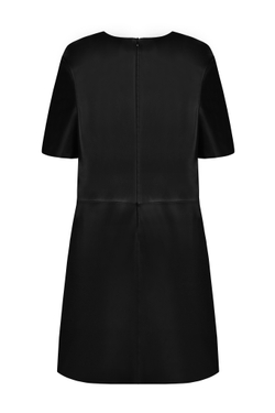 Чёрное кожаное платье