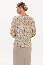 23456 Блузка женская (бежевый принт)
