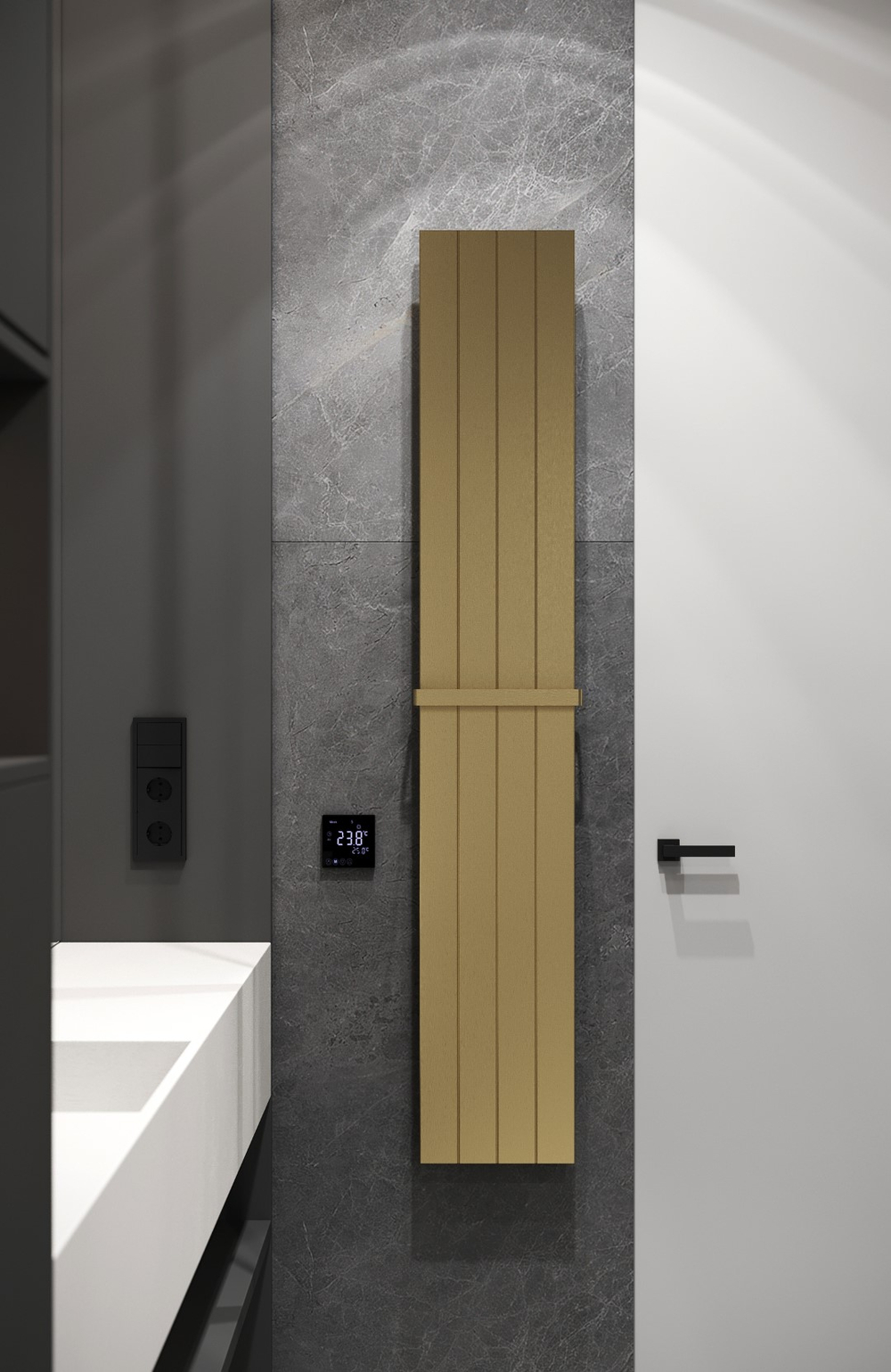 Полотенцесушитель электрический FLAT MATT GOLD
