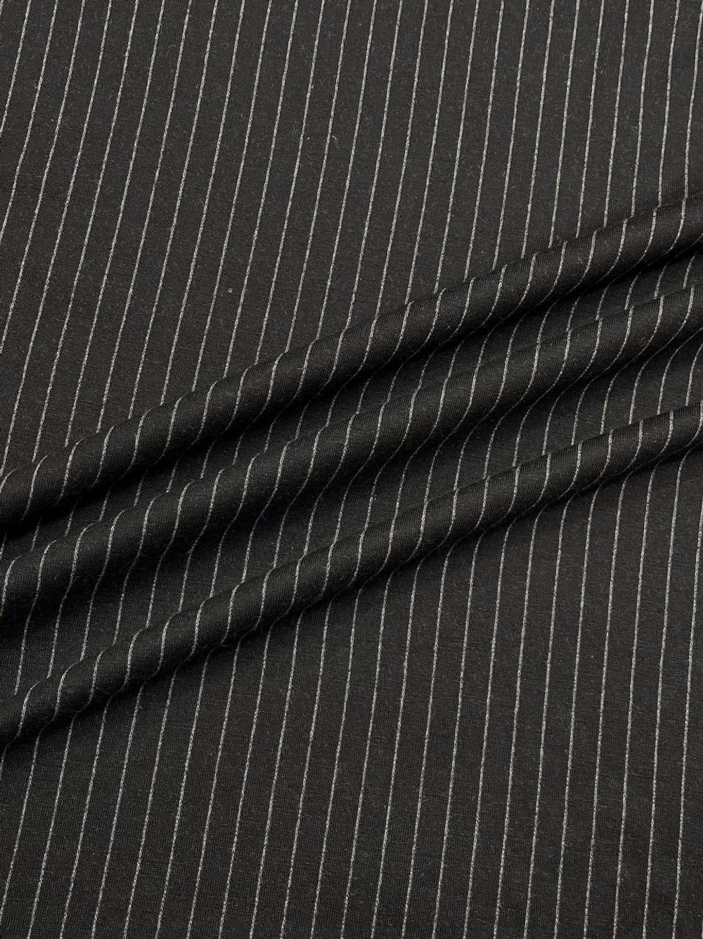 Трикотаж шерсть с хлопком Dondi double face серый/серый в полоску