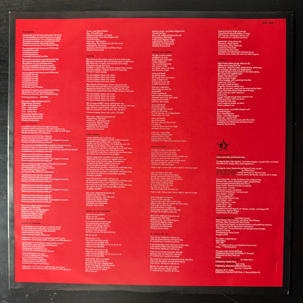 The Communards ‎– Red (Голландия 1987г.)