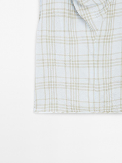 Massimo Dutti Топ в клетку со сборкой, небесно-голубой