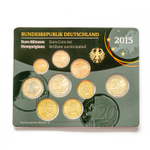 Germany 2015 Year Set (A, D, F, G, J) + 5 x 2 Euro "Hessen: Frankfurter Paulskirche"