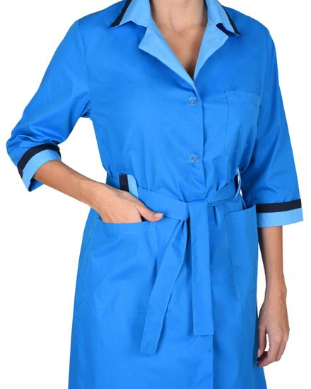 Халат женский "Сириус-Флора" (т.голубой/голубой/т.синий)