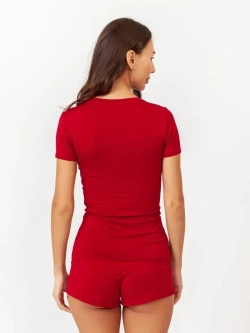 Футболка облегающая однотонная