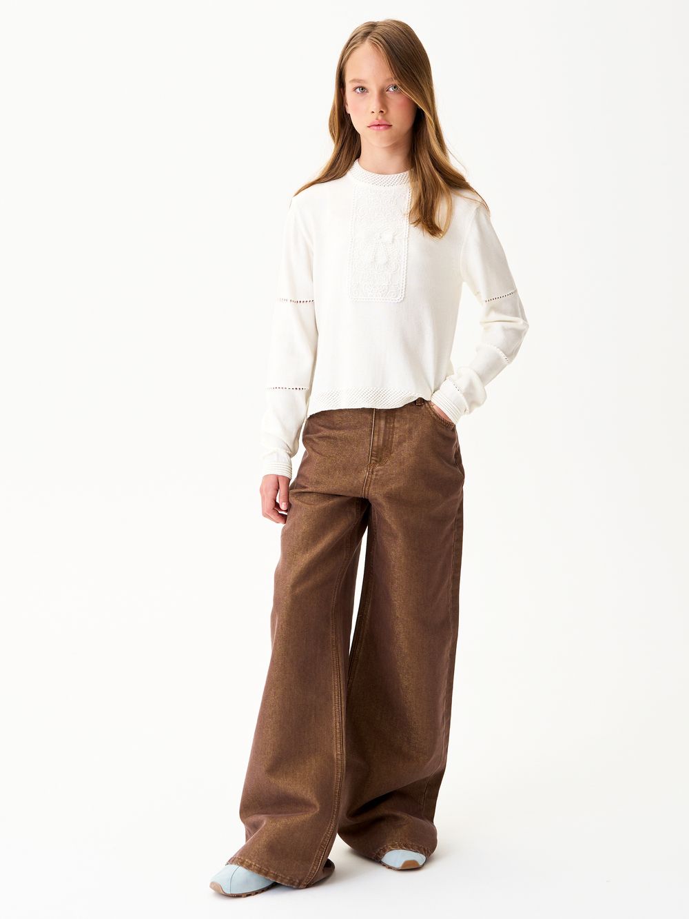 Джемпер для девочки AT1345 молочный