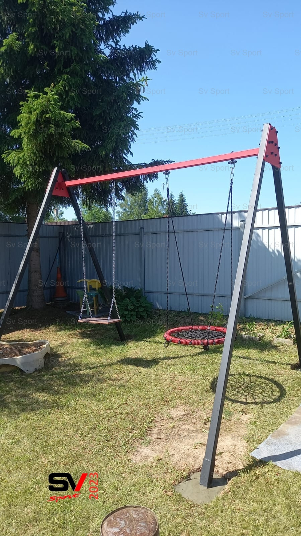 Монтаж уличных качелей Sv Sport