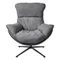 Кресло Hugo тёмно-серая экокожа, шенилл