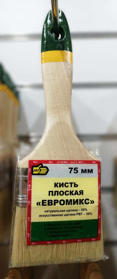 Кисть плоская из смесовой щетины 3,0" ЕвроМикс